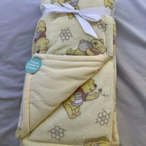 Yellow Winnie the Pooh Fleece Blanket